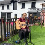 Musician on the decking